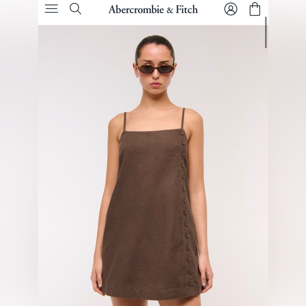 Abercrombie and Fitch Linen Button Dress with shorts Large Tall
